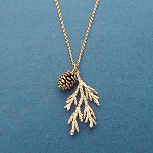 Forest necklace Pine tree necklace Pine cone necklace Gold Silver Rose gold necklace Gift for women Gift for nurse Gift for teacher