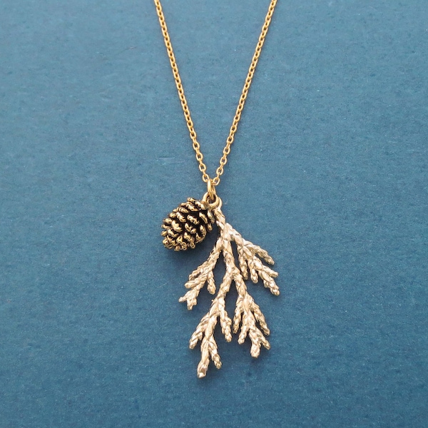 Forest necklace Pine tree necklace Pine cone necklace Gold Silver Rose gold necklace Gift for women Gift for nurse Gift for teacher