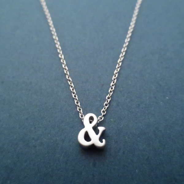 Ampersand necklace Initial necklace Gold necklace Silver necklace Boyfriend necklace Girlfriend necklace Men's gift Women's gift