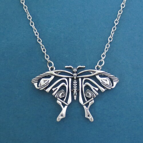 Silver Butterfly Necklace Antique 