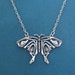 Silver Butterfly Necklace, Antique Silver Adjustable Necklace, Large Butterfly pendant Necklace, Gift for Mom Grandma Gift Jewelry 