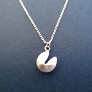 Fortune cookie, Silver, Necklace, Simple, Minimal, Dainty, Necklace, Birthday, Friendship, Sister, Christmas, New year, Gift, Jewelry