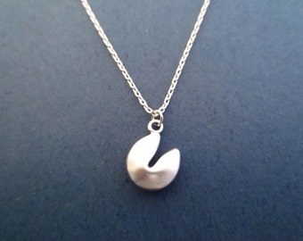 Fortune cookie, Silver, Necklace, Simple, Minimal, Dainty, Necklace, Birthday, Friendship, Sister, Christmas, New year, Gift, Jewelry