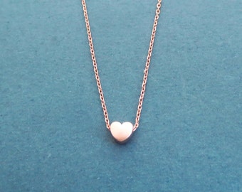 Tiny heart necklace, Mini heart necklace, Gold Silver Rose gold necklace, Minimalist's jewelry, Gift for mom, Gift for her, Gift for lovers