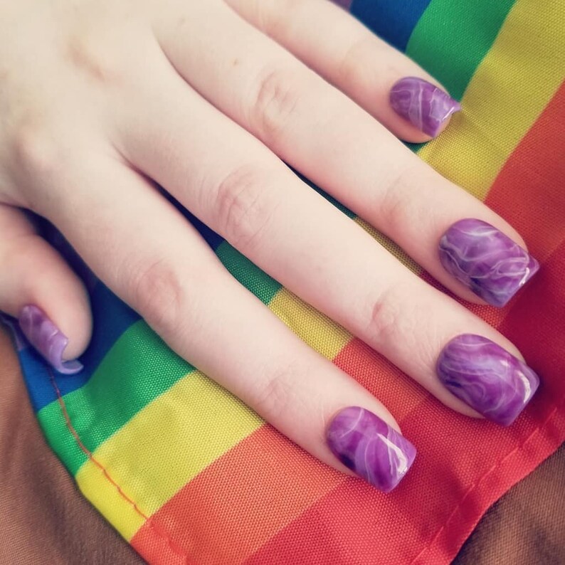 MADE TO ORDER , Marble Nails , Press On Nails , Fake Nails , Custom Nails , Hand Painted Nails , Coffin Nails , Borealis Nails