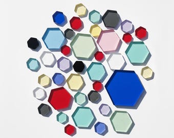 Colorful Acrylic Plexiglass Project Hexagons - Made in and Shipped from the USA