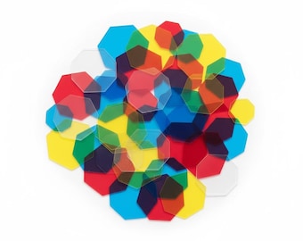 Colorful Acrylic Plexiglass Project Octagons - Made in and Shipped from the USA