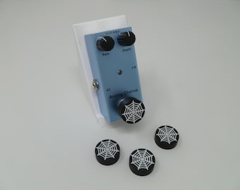Guitar Pedal  Button Cap - Spiderweb, Quantity 4 - Made in and Shipped from the USA