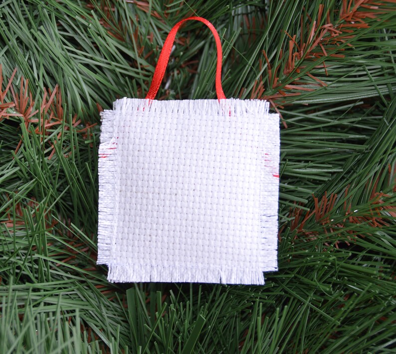 Emoji Christmas Ornament Your Design Custom Cross Stitch Hand Stitched Personalized