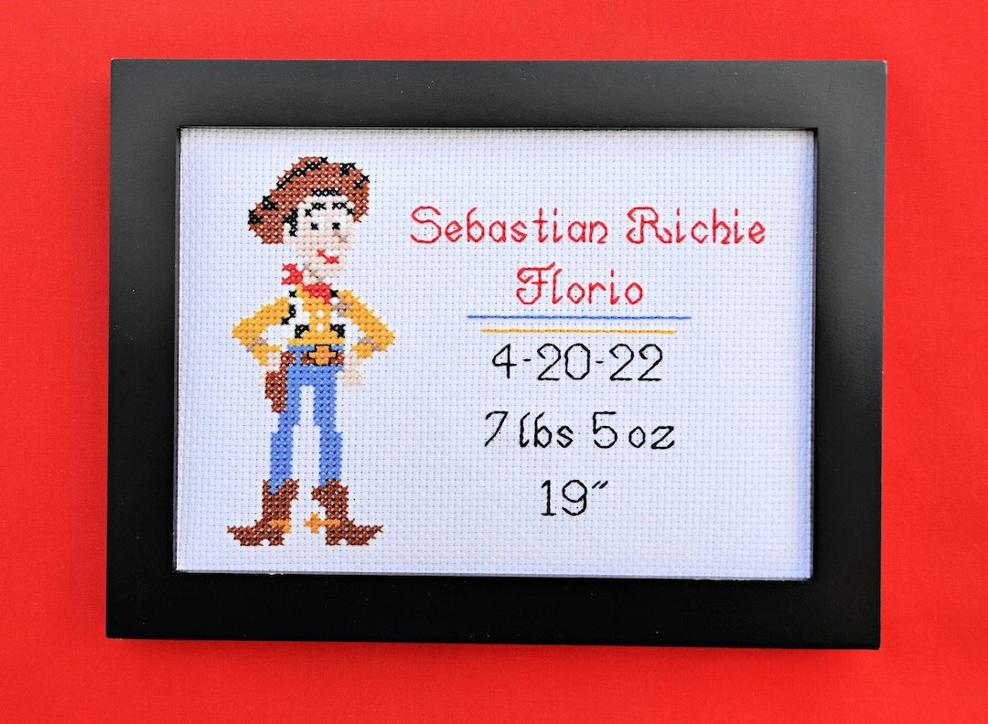Toy Story Themed Character Woody Birth Announcement Personalized Baby