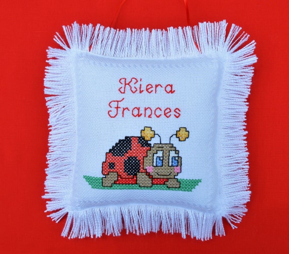 Oreiller Pour Bebe Coccinelle Point De Croix Personnalise Etsy France