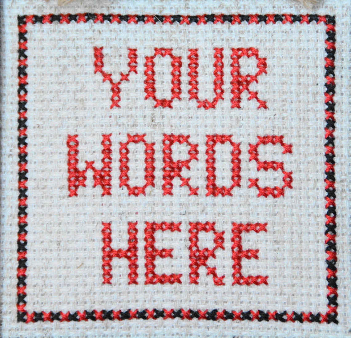 Framed Handmade Cross Stitch your Words Here Etsy Canada