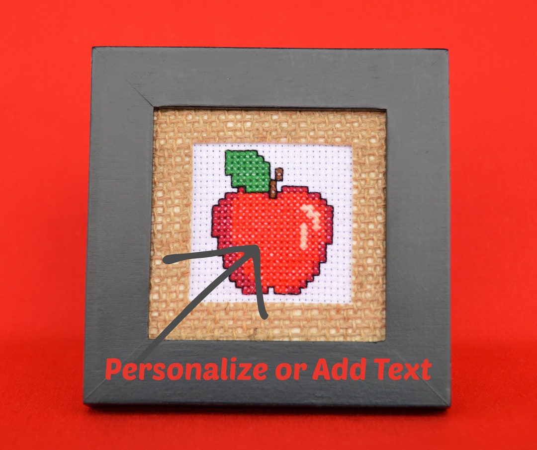 Teacher's Gift Cross Stitch Apple End of School Year Etsy