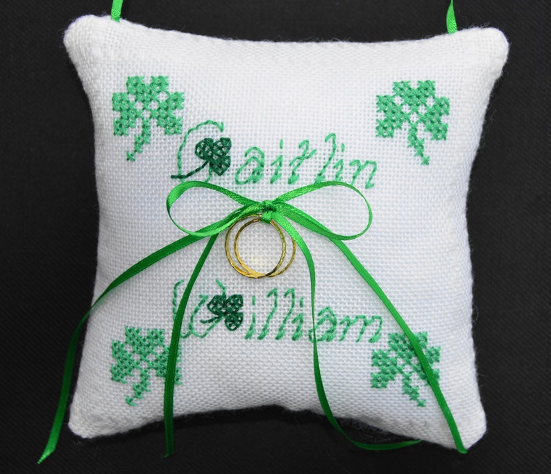 No Fringe Personalized Irish Ring Bearer Pillow Hand Made Etsy