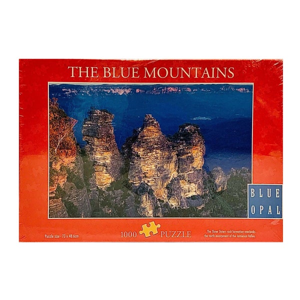 1000 Piece Jigsaw Puzzle "The Blue Mountains" The 3 Sisters Rock Formation, Australia. 73cm x 48.5cm. Blue Opal Puzzles Sealed Box.