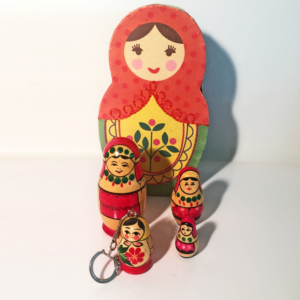 5 Piece Matryoshka Doll Set 3 Russian Nesting Dolls. Keyring Etsy