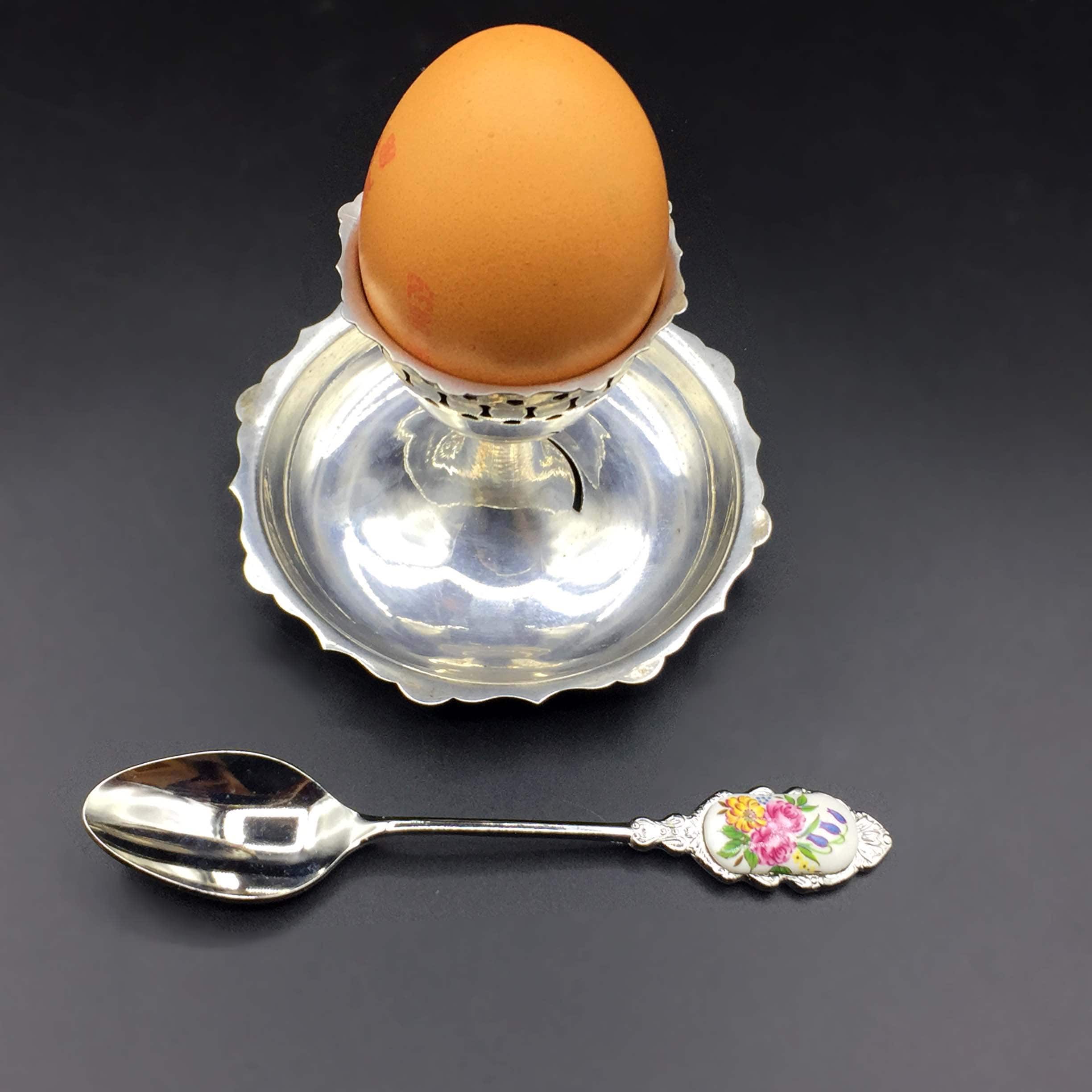Silver Plated Egg Cup & Spoon. Vintage EPNS ANGORA Egg Holder Etsy UK