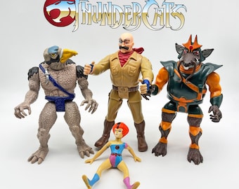 1980s Thundercats Action Doll Vintage Articulated Toy Figures. 1987 Safari Joe. 1986 WilyKit. 1985 Vultureman & Ratar-O. Priced Individually