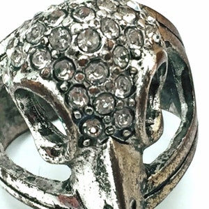 Vintage Crow Skull Ring. Bird Mask Silver Tone Metal & - Etsy