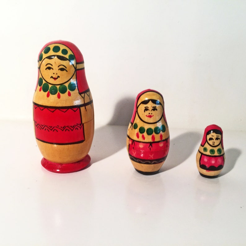 5 Piece Matryoshka Doll Set 3 Russian Nesting Dolls. Keyring Etsy