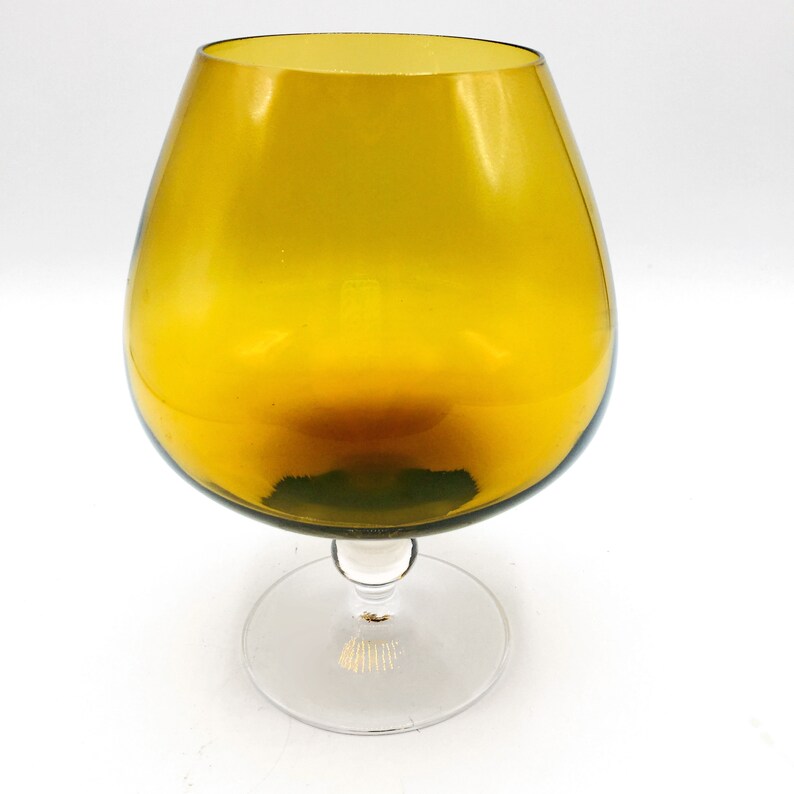 Vintage Oversize Brandy Cognac Snifter Vase 7.25 Amber Etsy