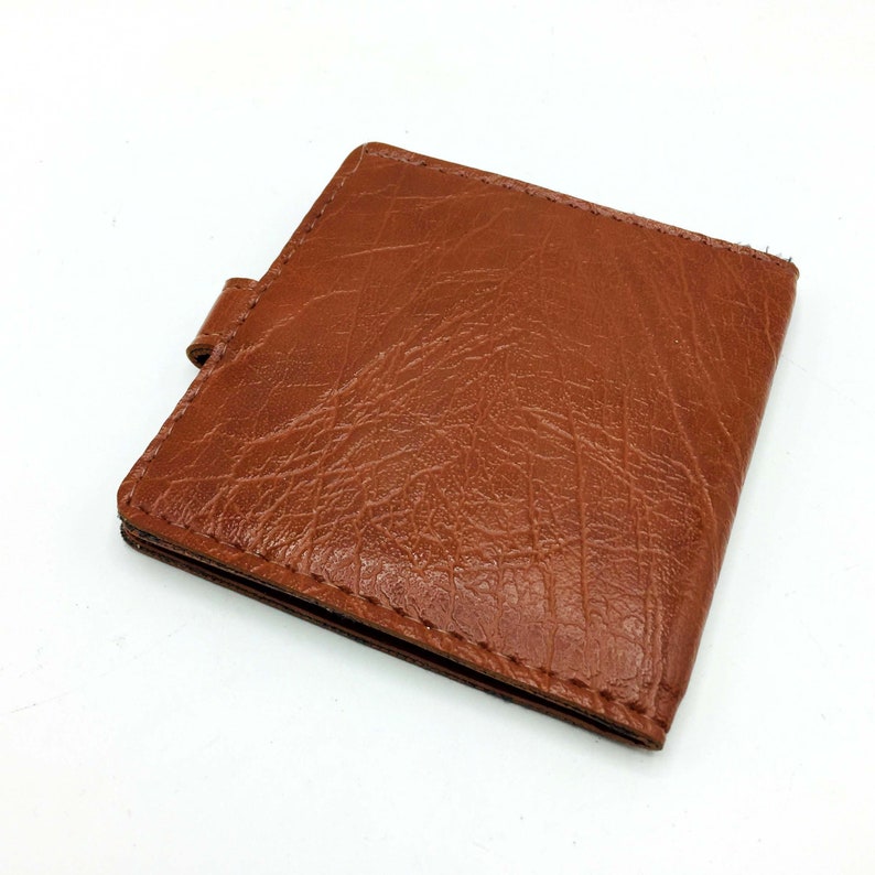 Money Card Holder Mid Credit Card /& Note Compartments Light Brown Leatherette 1960s 1970s Mens Bifold Wallet Vintage Gents Accessory