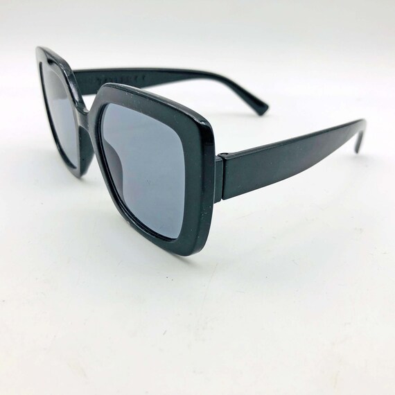 Gafas de sol clasicas unisex. Monturas grandes de acrilico negro brillante de corte cuadrado extremo. Estilo retro de mediados de siglo de los anos 60. Lentes de proteccion UV. Etsy Espana