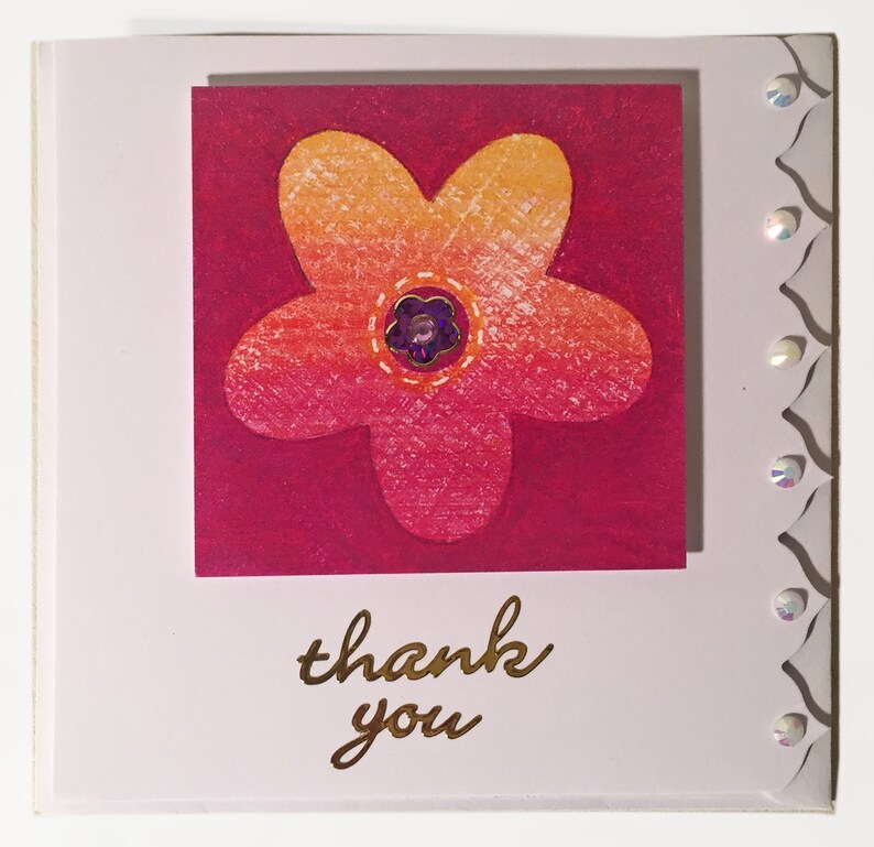 THANK YOU Greeting Cards. 5 Hand Made Layered 3D Etsy