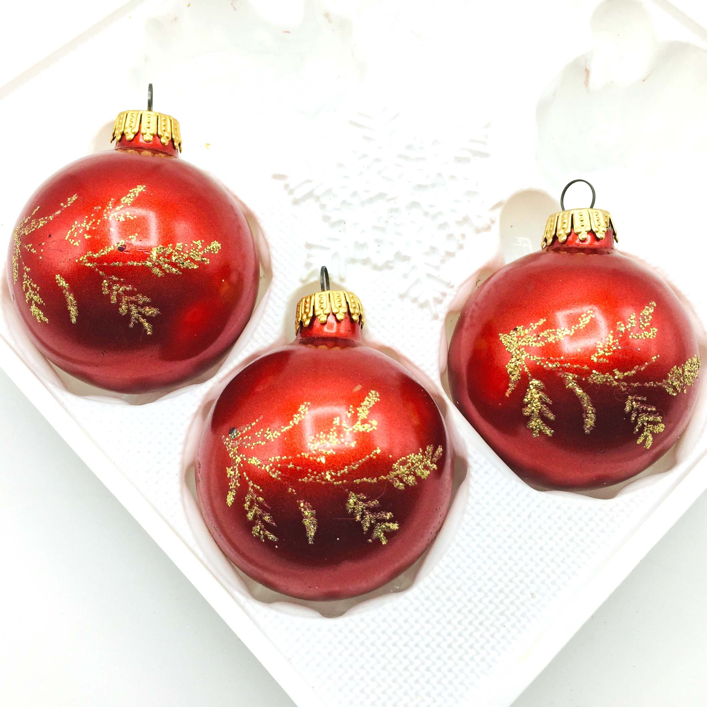 Red glass christmas baubles online