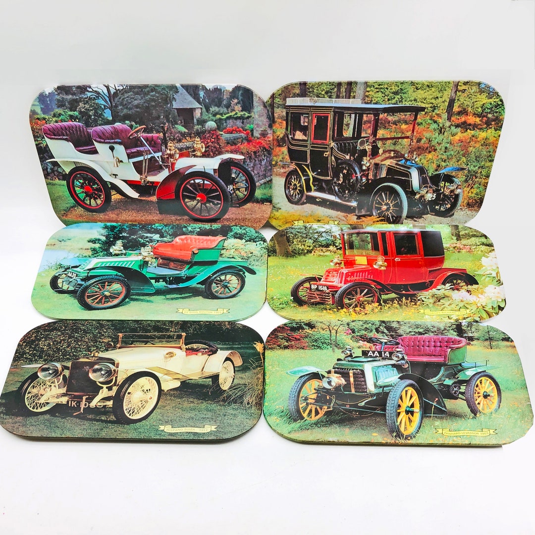 6 Vintage Placemats. Classic Car Automobile Photo Design. Set Etsy UK