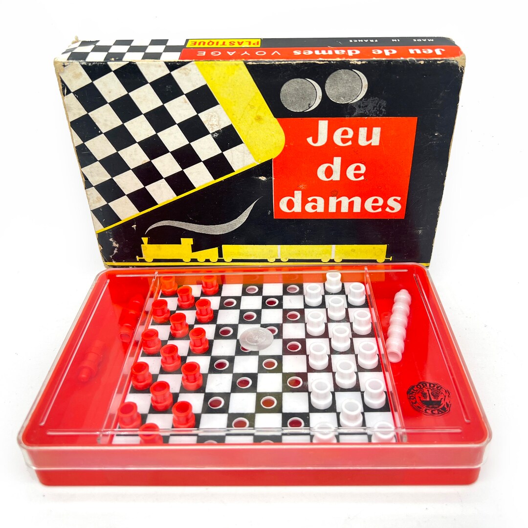 Gioco Della Dama In Legno 20x20 Cm - Retro, Formato Viaggio - 4