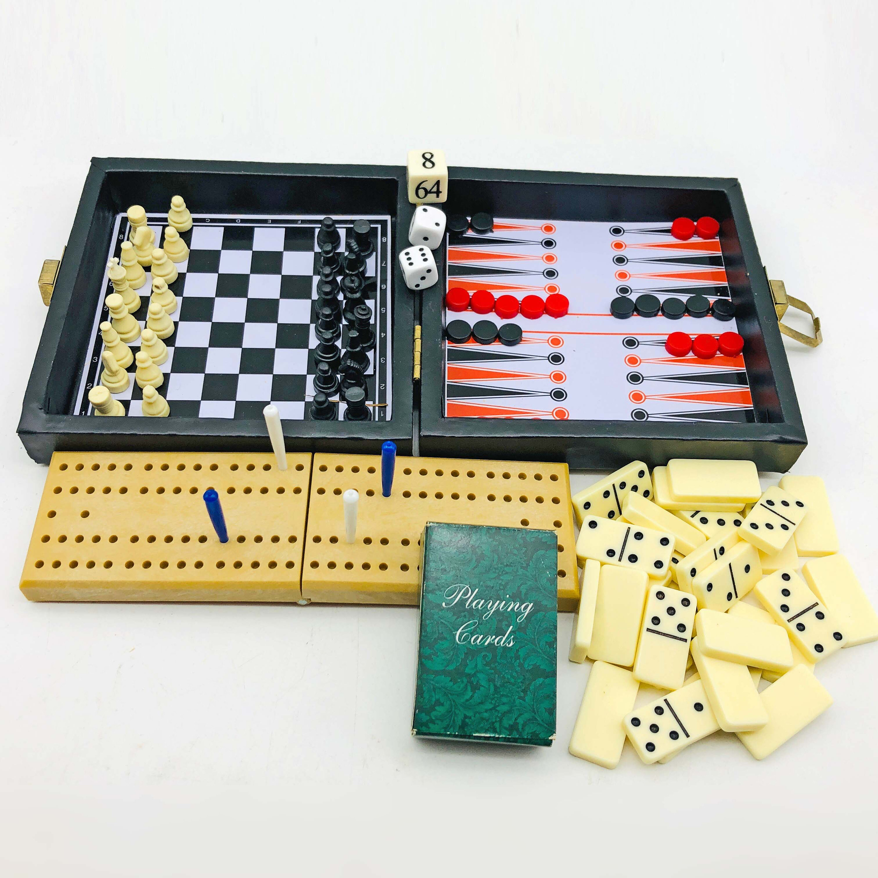 Schach & Backgammon Spiele-Kombo Large Classic Style • MANOPOULOS