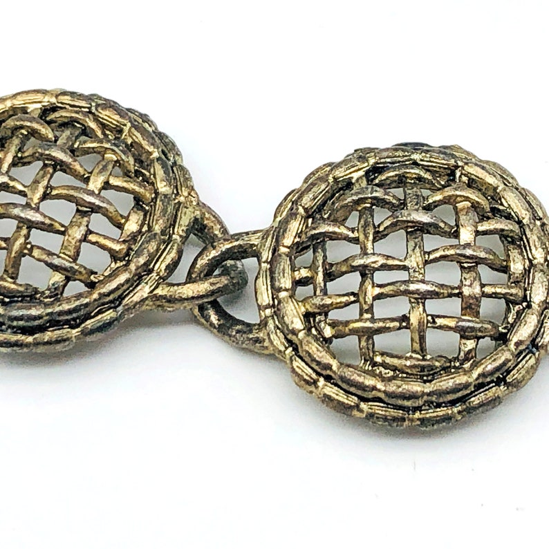 Vintage Chain Link Belt. Antique Silver Metal Stations. Etsy UK