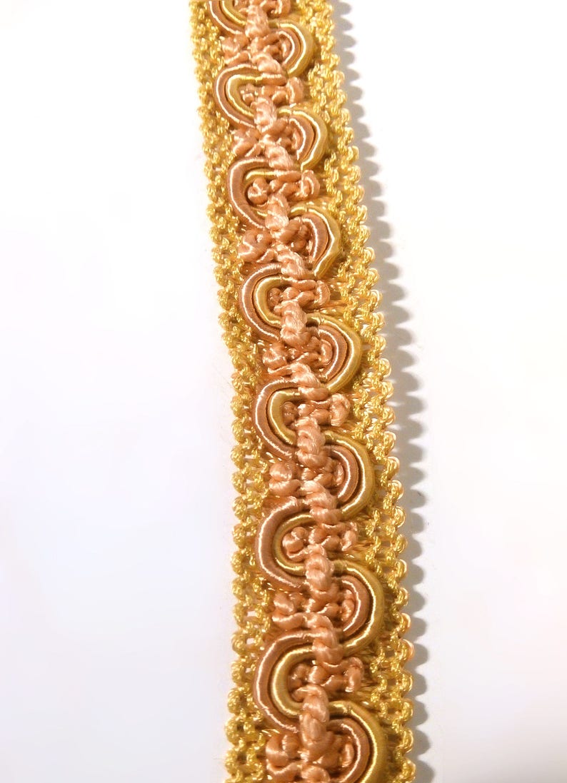 8M Upholstery Finishing Edge Braid. Dusty Rose Pink Pale Gold Etsy