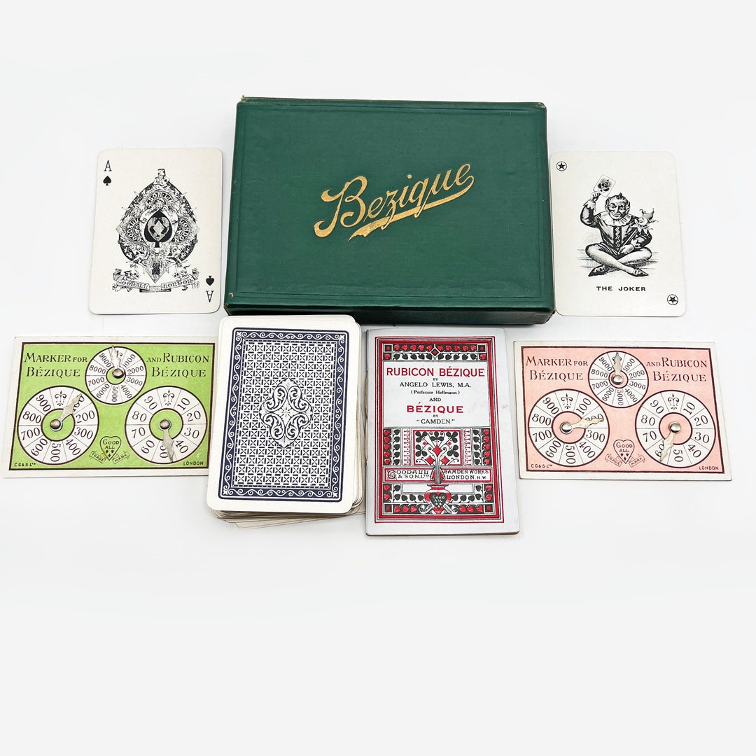 Antique Bezique Set. Early 1900s Goodall's Royal Game of Bezique Card
