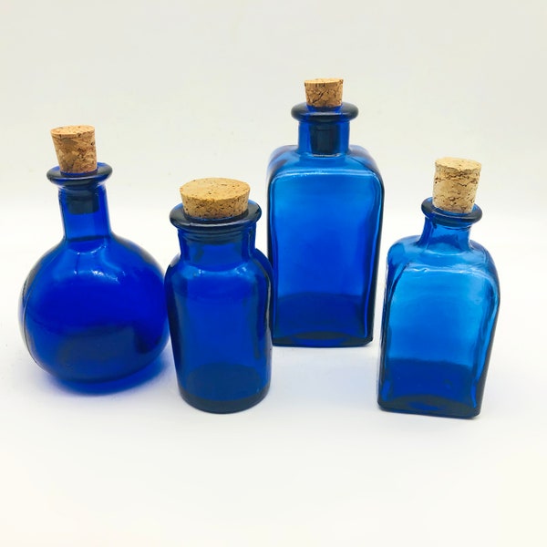 Blue Glass Bottle Etsy UK