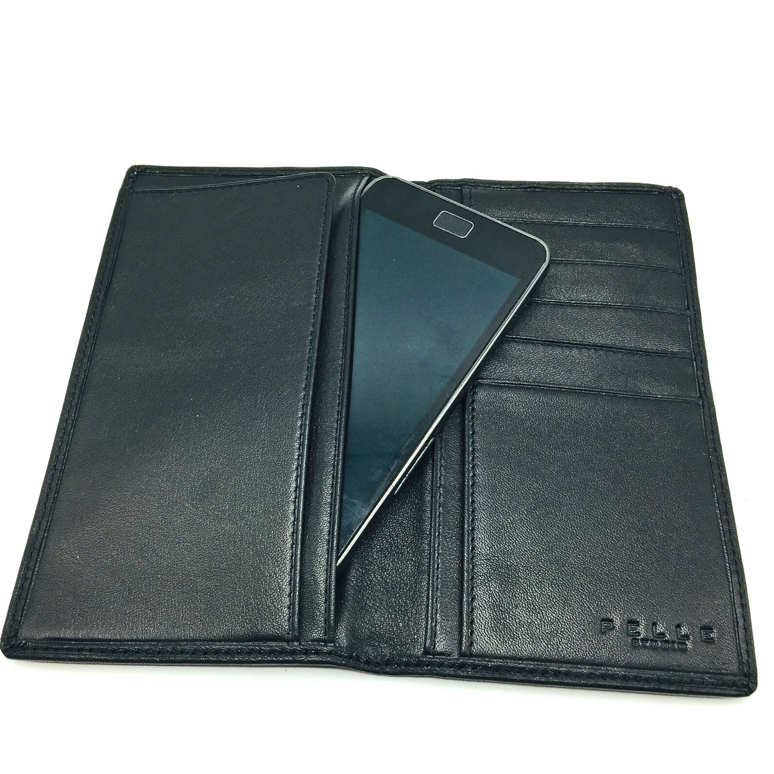 Unisex Pelle Studio Bifold Wallet. Credit Card Slots Black Etsy UK