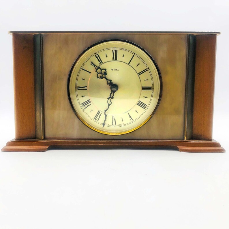 Metamec Atomic Mantel Clock. MCM Desktop Vintage Quartz Clock. Etsy