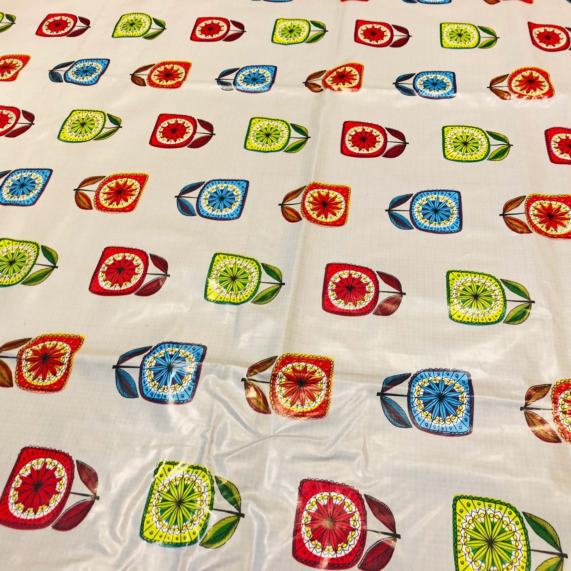 Retro Vinyl Fabric. 2m X 1.37m Atomic Abstract Flower MCM Etsy UK