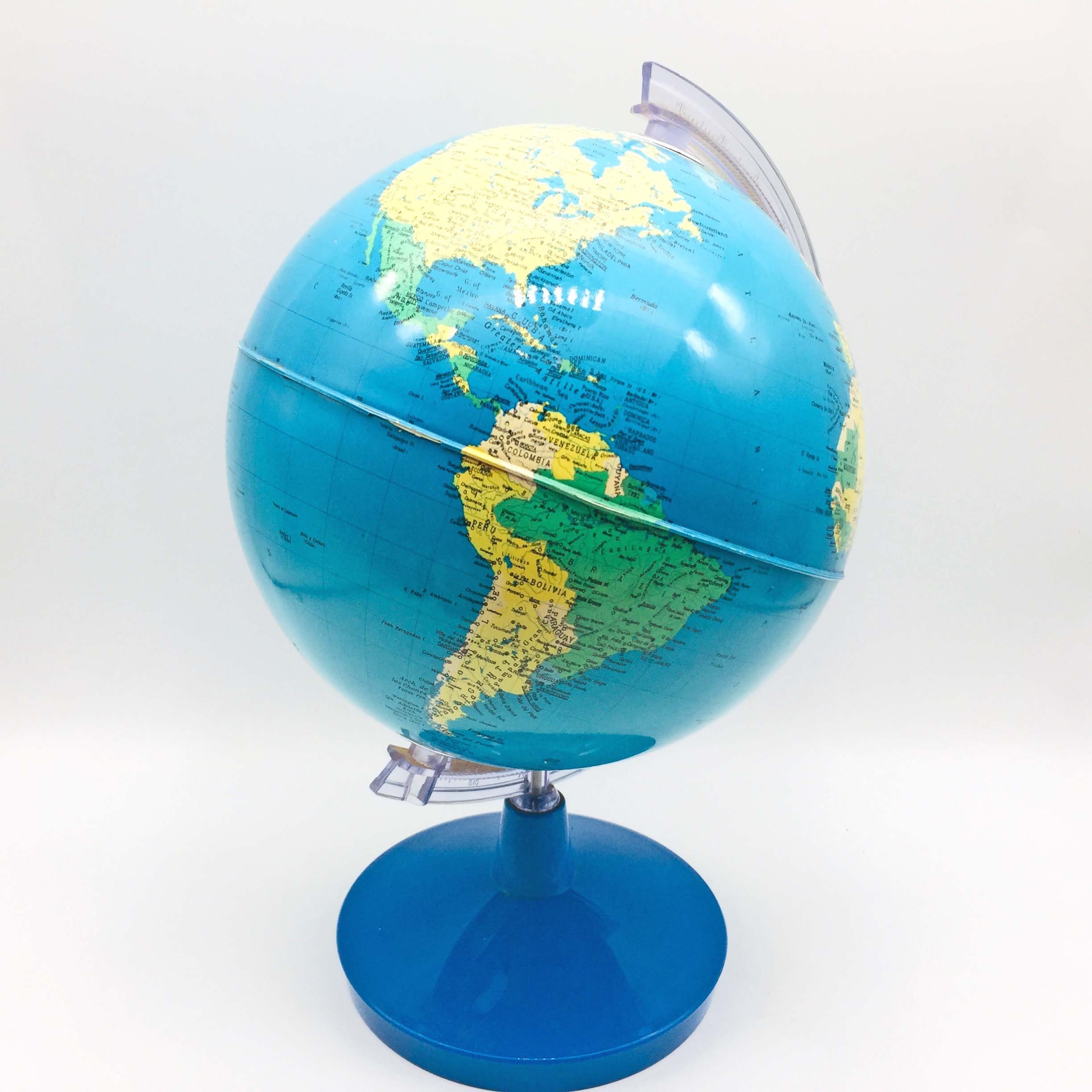 Globe terre auto-rotatif noir et argent (diam 20 cm)