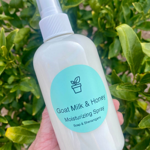 Goat Milk & Honey Moisturizing Spray (Pick Your Scent) 16oz Glass Bottle, 8oz Plastic Bottle