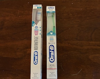 2 Pack Vintage 1994 Oral B 40 Soft Angle SEALED Indicator & Advantage