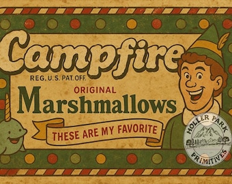 Vintage style Buddy's Campfire Marshmallow Label Replica: Printable  Label (Digital Download)