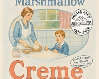 Campfire Marshmallow Creme Tin Label Sheet: Vintage Replica Image (Digital Download)
