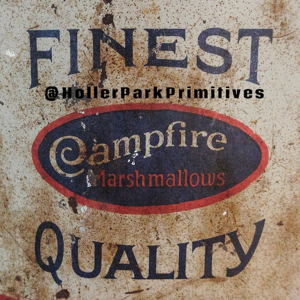 Primitive Campfire Tin (finest quality campire Digital label)