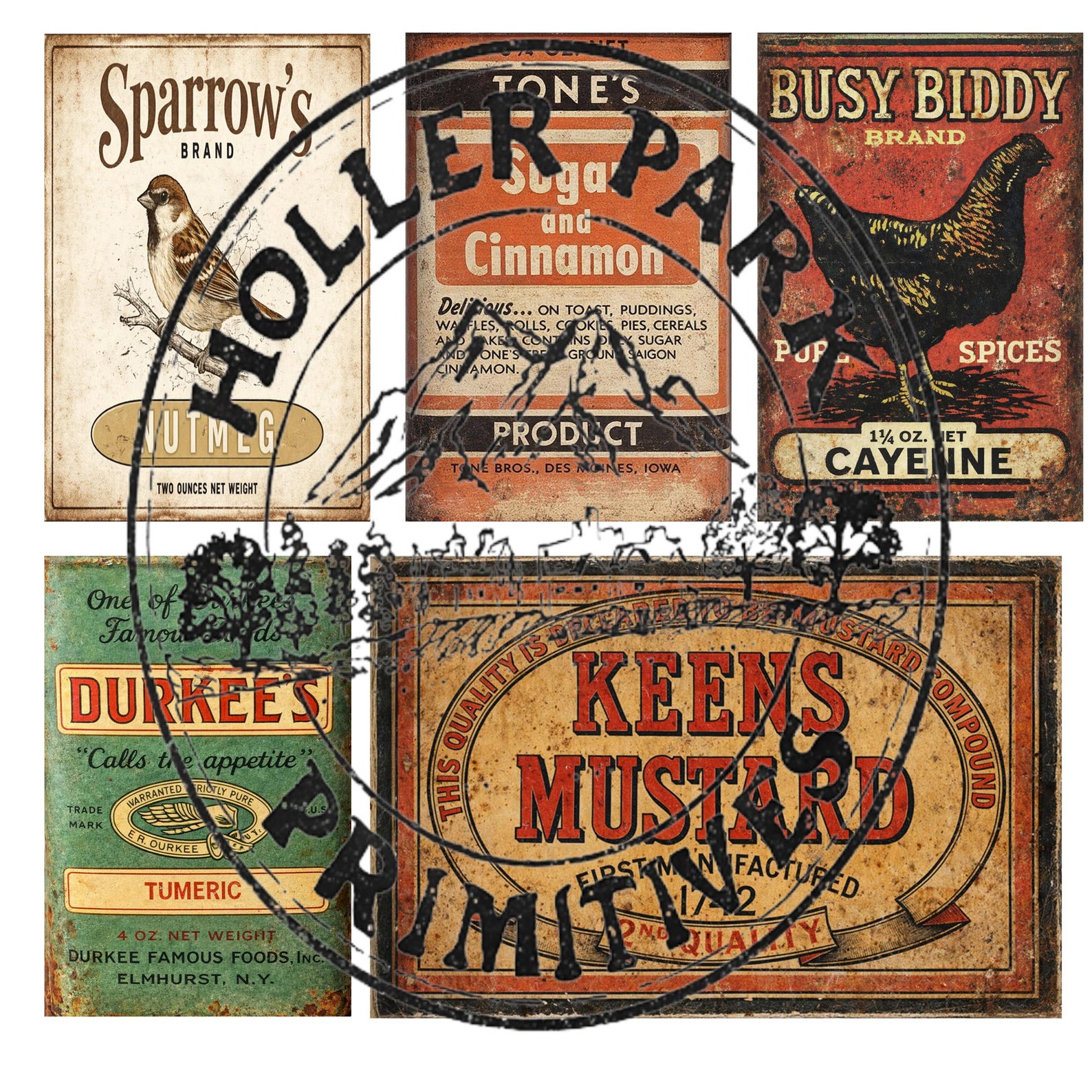 Reproduction Rzm Labels Reproduction Spice Labels Printable PDF : Vintage Graphic (digital ...