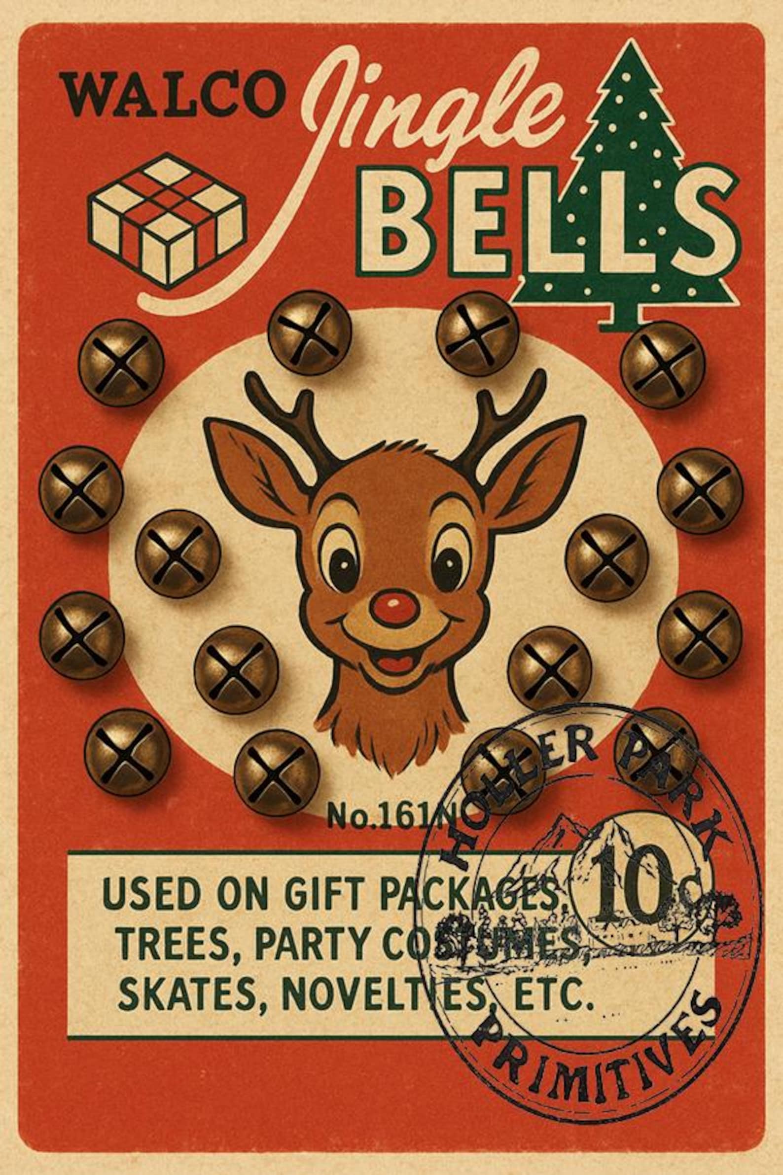 Vintage Inspired Jingle Bells Label: Vintage Graphic (digital Download ...
