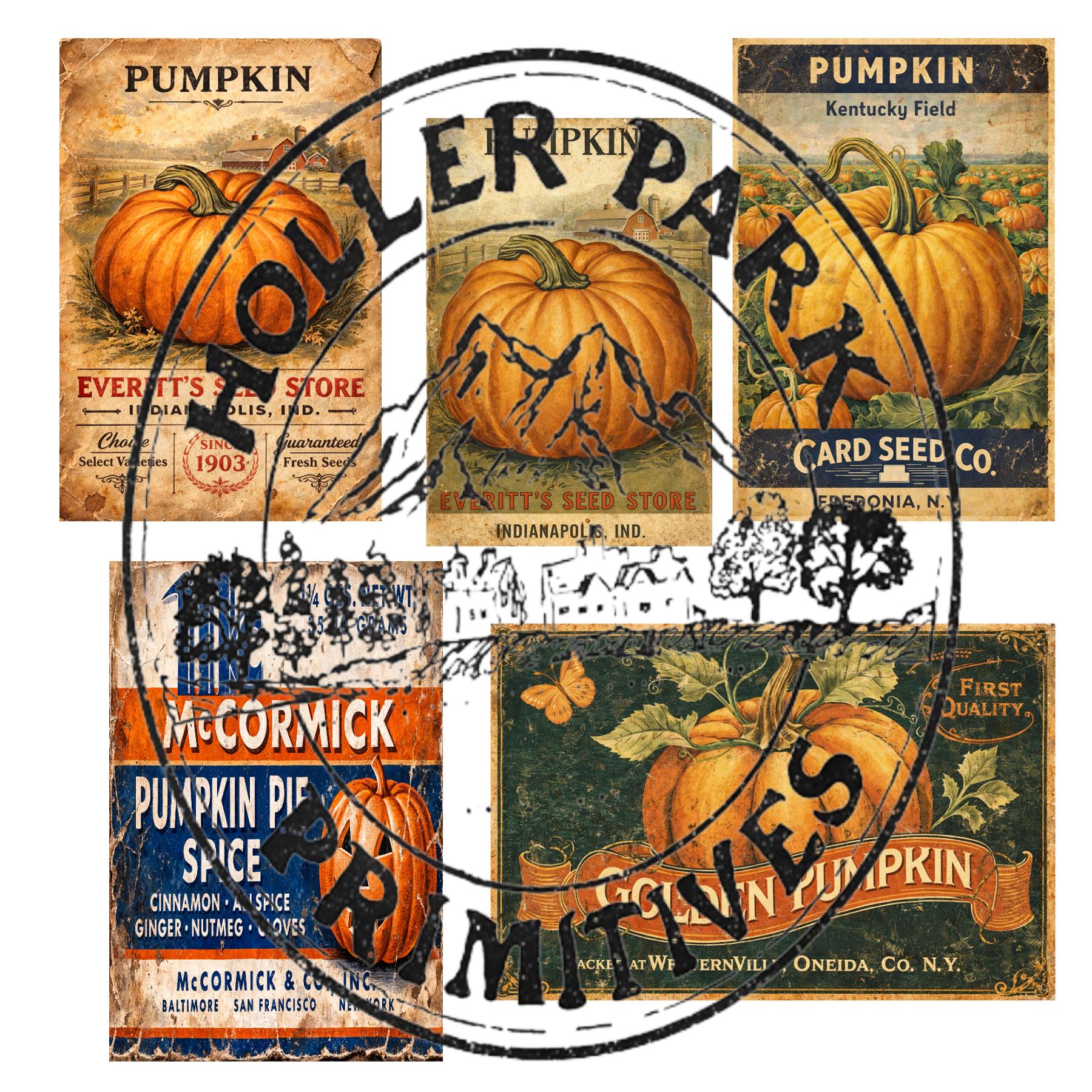 Reproduction Label Reproduction Pumpkin Labels Printable PDF : Vintage Graphic (digital ...