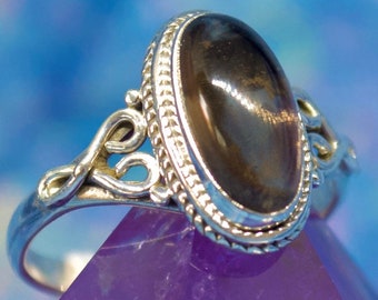 Smoky Topaz Sterling Silver Ring, US Size 7.5