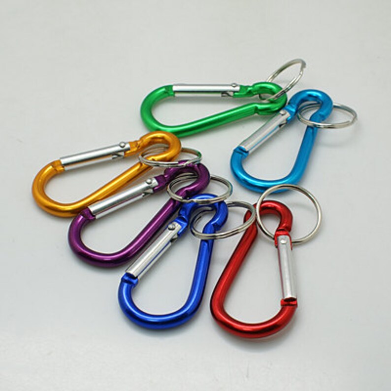 Large Carabiner Clips With Split Key Rings for Lanyards or Key Etsy